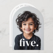 Invitation Photo à cinq arches 5e anniversaire (Devant / Derrière)