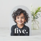 Invitation Photo à cinq arches 5e anniversaire (Debout devant)