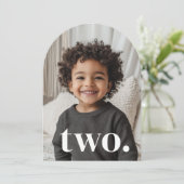 Invitation Photo à deux arches 2e anniversaire (Debout devant)