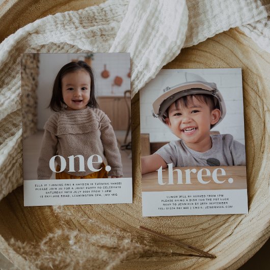 Invitation Photo à deux côtés Jour d'anniversaire - Garçon fi