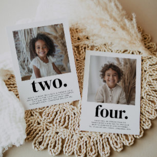 Invitation Photo à deux côtés Jour d'anniversaire - Garçon fi