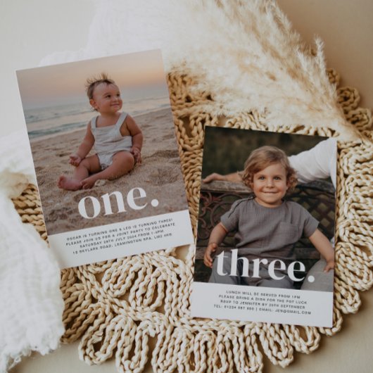 Invitation Photo à double face Anniversaire - Garçons