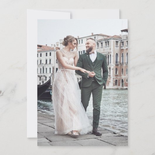 Invitation Photo à fond avec code QR sur le dos | Mariage (Devant)