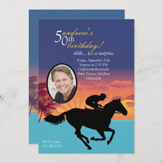 Invitation photo à la course (Devant / Derrière)