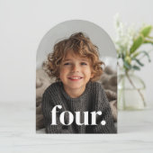 Invitation Photo à quatre arches 4e anniversaire (Debout devant)