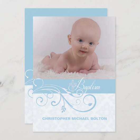 Invitation photo abstraite à tourbillon religieux (Devant / Derrière)