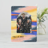 Invitation Photo Abstraite colorée moderne (Debout devant)