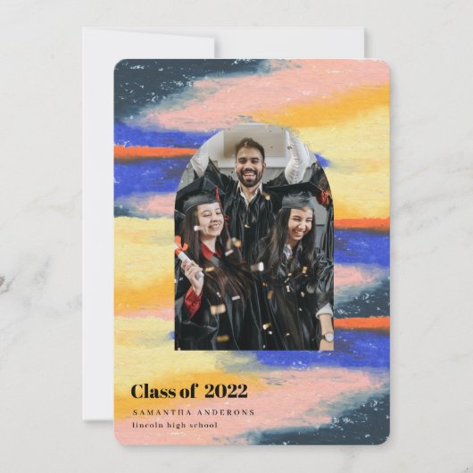 Invitation Photo Abstraite colorée moderne (Devant)