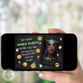 Invitation Photo Ados Emoji Thème Anniversaire