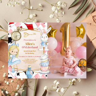 Invitation Photo Alice au pays des merveilles 1er anniversair