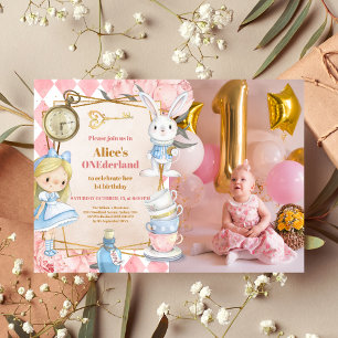 Invitation Photo Alice au pays des merveilles 1er anniversair