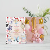 Invitation Photo Alice dans One derland 1er anniversaire (Debout devant)
