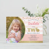 Invitation photo anniversaire 2 ans fille thème la (Debout devant)