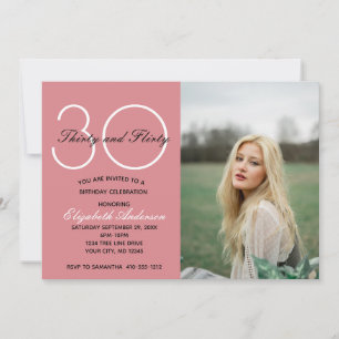 Invitation Photo Anniversaire 30 ans Trente Ans Piquante Anni
