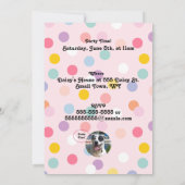 Invitation Photo Anniversaire avec brosse rose (Dos)