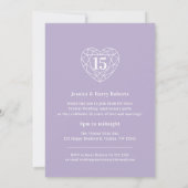 Invitation photo anniversaire coeur cristal 15 ans (Dos)