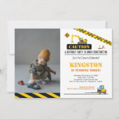 Invitation Photo Anniversaire Construction Enfants Arrêter La (Devant)