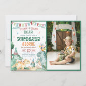 Invitation Photo Anniversaire De Dinosaure Stomp Chomp Et Roa (Devant)