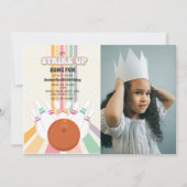 Invitation Photo Anniversaire de enfant de Retro Bowling (Devant)