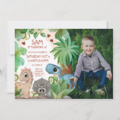 Invitation Photo Anniversaire de enfant Dinosaur (Devant)