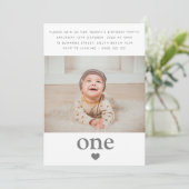 Invitation Photo Anniversaire de fête Coeur un (Debout devant)