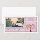 Invitation photo Anniversaire de fleurs de cerisie (Devant / Derrière)