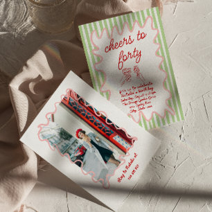 Invitation Photo Anniversaire de la 40e main tirée