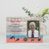 Invitation Photo Anniversaire de la fête crevette faire bouil (Debout devant)