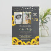 Invitation Photo Anniversaire de la fête du tournesol Chalk 2 (Debout devant)