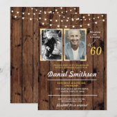 Invitation Photo Anniversaire de la fête Hommes Photos Surpri (Devant / Derrière)