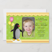 Invitation photo Anniversaire de Penguin (Devant)