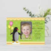 Invitation photo Anniversaire de Penguin (Debout devant)