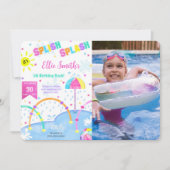 Invitation photo anniversaire de Splash Pad modifi (Devant)