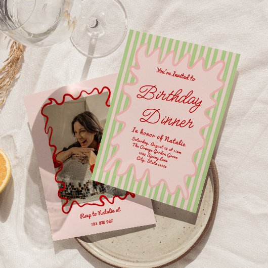 Invitation Photo Anniversaire Dîner d'anniversaire
