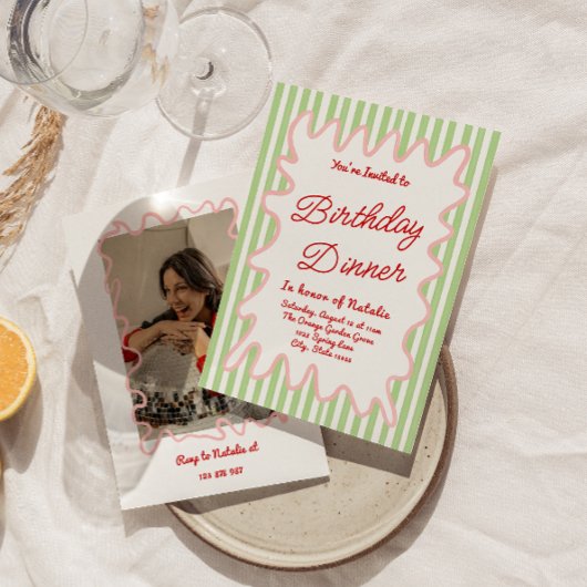 Invitation Photo Anniversaire Dîner d'anniversaire