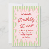 Invitation Photo Anniversaire Dîner d'anniversaire (Devant)