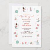 Invitation Photo Anniversaire du motoneige d'hiver du mignon  (Devant)