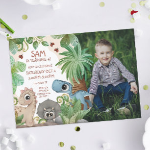 Invitation Photo Anniversaire Enfants Dinosaure