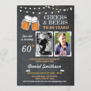 Invitation Photo Anniversaire Fête Hommes Cheers Bières Photo