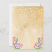 Invitation Photo Anniversaire Fête rose Floral 2 Photos Invit (Dos)