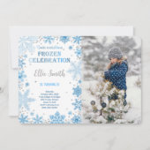 Invitation photo anniversaire Frozen modifiable (Devant)