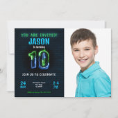 Invitation photo anniversaire garçon modifiable (Devant)