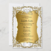 Invitation Photo Anniversaire Gold White Tiara (Devant)