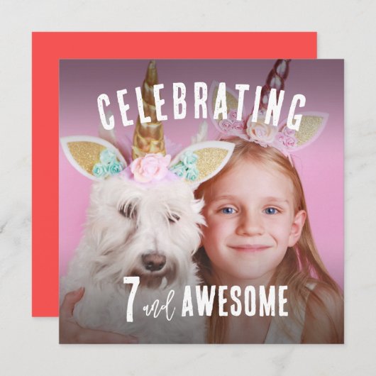 Invitation Photo Anniversaire personnalisé (Devant / Derrière)