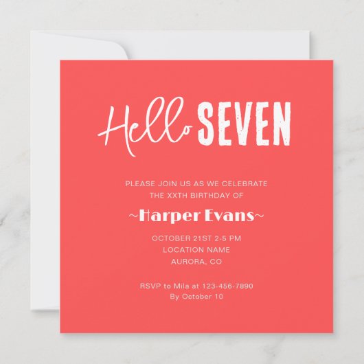 Invitation Photo Anniversaire personnalisé (Dos)