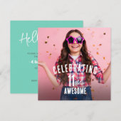 Invitation Photo Anniversaire personnalisé (Devant / Derrière)