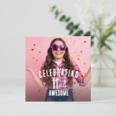 Invitation Photo Anniversaire personnalisé (Debout devant)