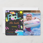 Invitation photo anniversaire piscine modifiable (Devant)