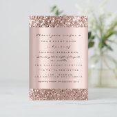 Invitation Photo Anniversaire Rose Gold Parties scintillant (Debout devant)