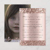Invitation Photo Anniversaire Rose Gold Parties scintillant (Devant / Derrière)